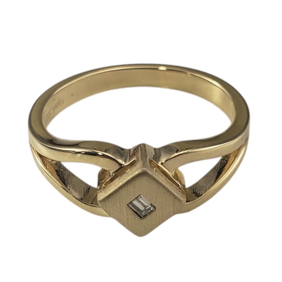 14 Karat Yellow Gold and Diamond Ring Size 6.25 #20747 - Picture 2 of 8